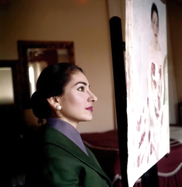 Ritratto della Callas durante la lavorazione del quadro
